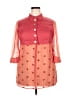 Assorted Brands Stars Red 3/4 Sleeve Button-Down Shirt Size 18 - photo 1