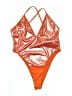 Shein Metallic Orange Bodysuit Size L - photo 1