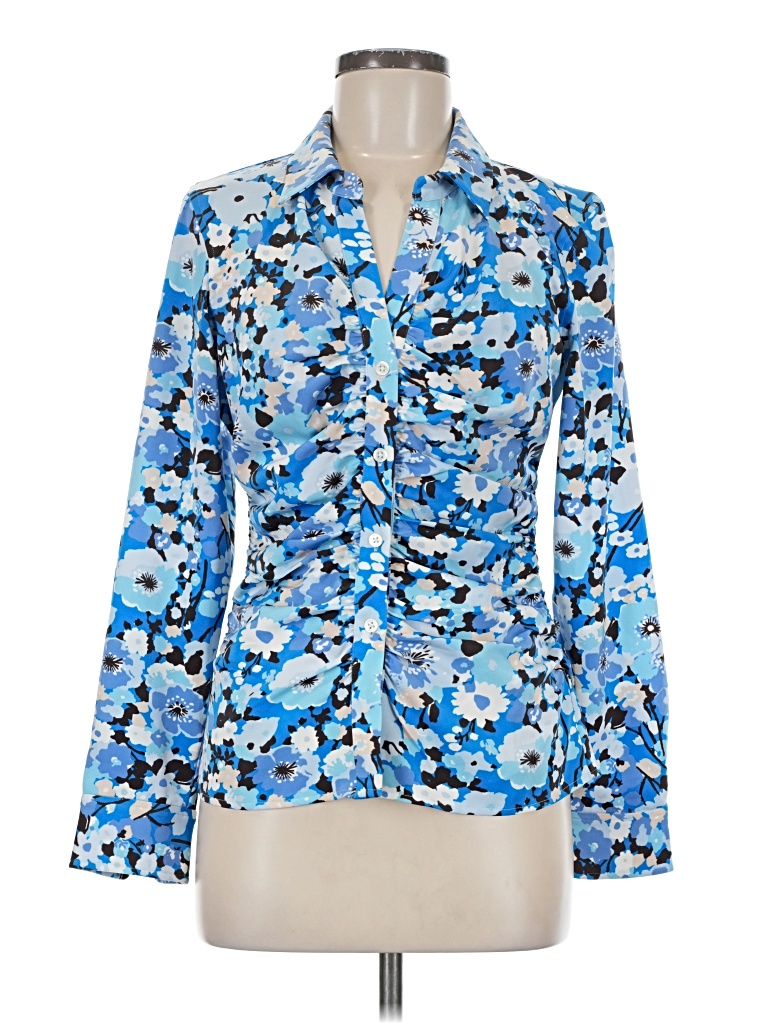 Pre-owned Rails Long Sleeve Blouse In Blue