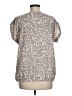 Ann Taylor LOFT 100% Polyester Gray Short Sleeve Blouse Size M - photo 2