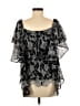 Halston Heritage Black Silver Short Sleeve Blouse Size 8 - photo 2