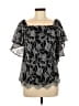 Halston Heritage Black Silver Short Sleeve Blouse Size 8 - photo 1