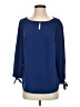 Talbots 100% Polyester Blue 3/4 Sleeve Blouse Size S - photo 1