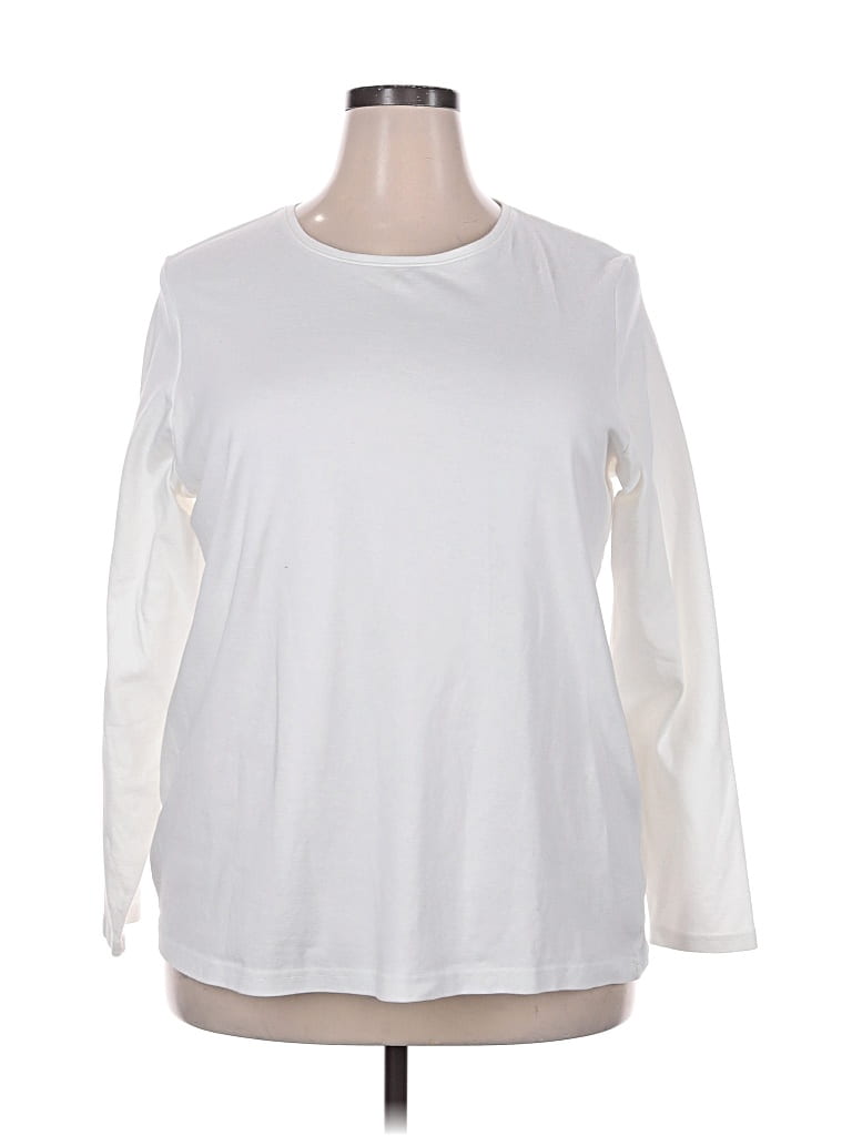 Pre-owned Croft & Barrow Long Sleeve T-shirt In White