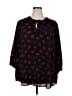 Torrid 100% Polyester Print Black 3/4 Sleeve Blouse Size 4X Plus (4) - photo 1