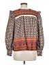 Mine 100% Polyester Brown Long Sleeve Blouse Size M - photo 2