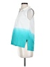 Komil Color Block Teal Sleeveless Button-Down Shirt Size S - photo 5