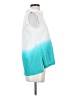 Komil Color Block Teal Sleeveless Button-Down Shirt Size S - photo 4