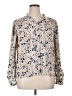 RACHEL Rachel Roy 100% Polyester Print Tan Long Sleeve Blouse Size XL - photo 1
