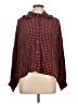 Calvin Klein Houndstooth Burgundy Long Sleeve Blouse Size 10 - photo 1