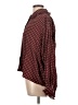 Calvin Klein Houndstooth Burgundy Long Sleeve Blouse Size 10 - photo 5