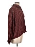 Calvin Klein Houndstooth Burgundy Long Sleeve Blouse Size 10 - photo 4
