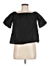 Just Fab 100% Cotton Black Short Sleeve Blouse Size M - photo 1