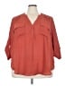 Torrid 100% Polyester Red 3/4 Sleeve Blouse Size 3X Plus (3) - photo 1