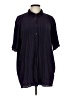 Open Edit 100% Polyester Purple Short Sleeve Blouse Size L - photo 1