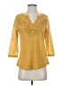 Crescent 100% Polyester Gold Yellow 3/4 Sleeve T-Shirt Size S - photo 1