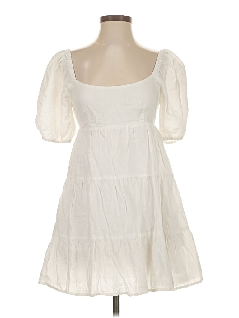 Pre-owned Nia Casual Dress In White