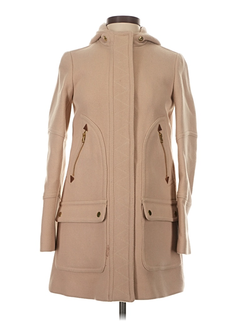 Pre-owned Jcrew Wool Coat In Brown
