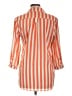 Xtaren 100% Polyester Stripes Orange 3/4 Sleeve Blouse Size L - photo 2