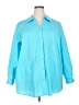 Joan Rivers Solid Blue 3/4 Sleeve Button-Down Shirt Size 2X - photo 1