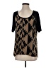 Daytrip 100% Polyester Brown Black Short Sleeve Blouse Size S - photo 1