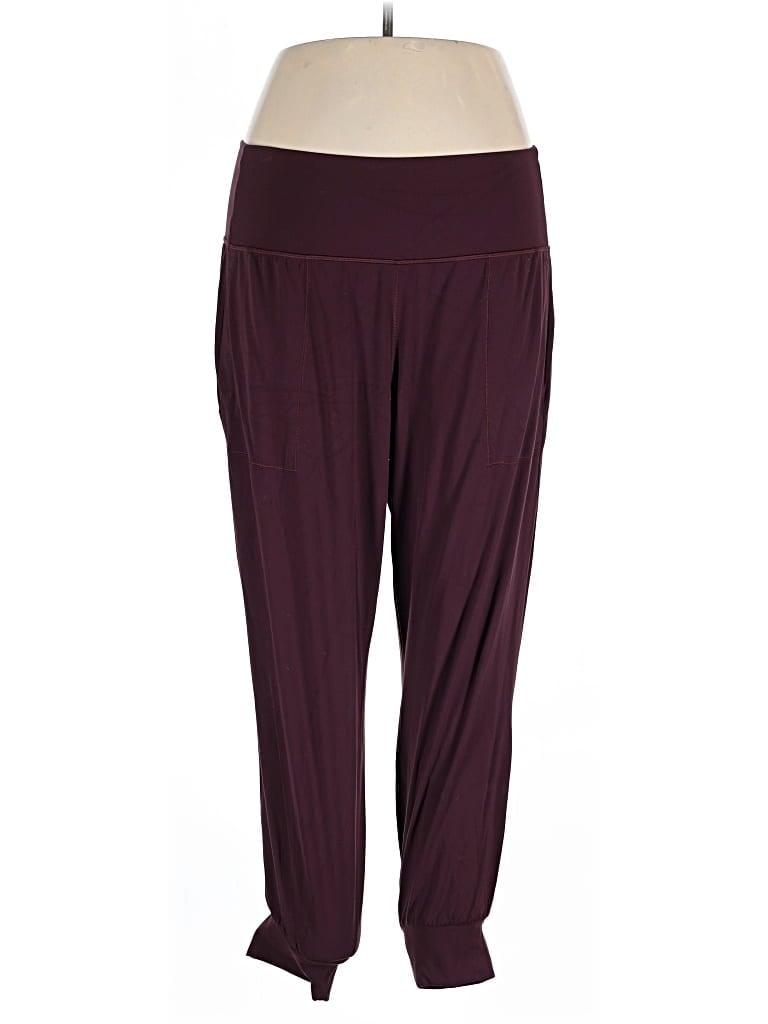 Pre-owned Athleta Active Pants In Burgundy