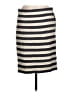 Marciano 100% Silk Stripes Gray Ivory Silk Skirt Size 6 - photo 1