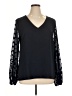 Fashion 100% Polyester Black Long Sleeve Blouse Size XL - photo 1