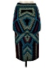 BCBGMAXAZRIA Paisley Teal Black Casual Skirt Size S (estimated) - photo 1