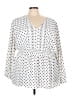Torrid 100% Polyester Polka Dots White 3/4 Sleeve Blouse Size 4X Plus (4) - photo 1