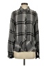 Current Air 100% Rayon Plaid Gray Long Sleeve Blouse Size S - photo 1
