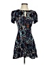 Lush 100% Rayon Print Blue Casual Dress Size S - photo 1