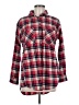 Sandra 100% Cotton Plaid Red Long Sleeve Button-Down Shirt Size M - photo 1