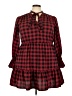 ELOQUII Elements 100% Polyester Plaid Burgundy Casual Dress Size 18 - photo 1