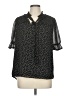 Pleione 100% Polyester Animal Print Black Short Sleeve Blouse Size M - photo 1