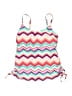Assorted Brands Chevron-herringbone Pink Swimsuit Top Size 8 - photo 1