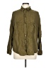 Zara Solid Green Long Sleeve Button-Down Shirt Size L - photo 1