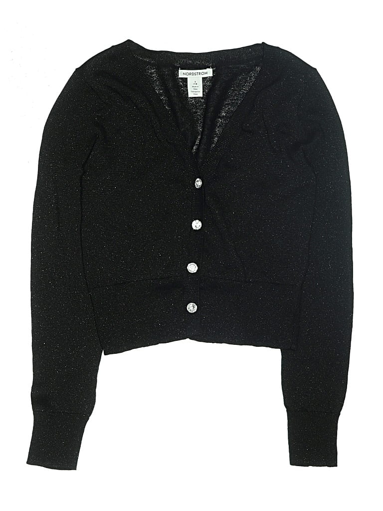 Pre-owned Nordstrom Kids' Cardigan Sweater In Black
