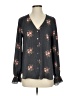 Ann Taylor LOFT 100% Polyester Floral Black Gray 3/4 Sleeve Blouse Size S - photo 1