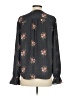 Ann Taylor LOFT 100% Polyester Floral Black Gray 3/4 Sleeve Blouse Size S - photo 2