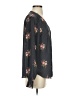 Ann Taylor LOFT 100% Polyester Floral Black Gray 3/4 Sleeve Blouse Size S - photo 4