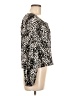 Scoop 100% Rayon Animal Print Multi Color Ivory Long Sleeve Blouse Size M - photo 4