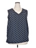 Halogen Polka Dots Blue Sleeveless Blouse Size XXL - photo 1
