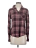 Paige 100% Viscose Plaid Burgundy Long Sleeve Button-Down Shirt Size S - photo 1
