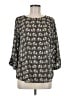 Pixley 100% Polyester Gray Black 3/4 Sleeve Blouse Size M - photo 1