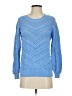 Ann Taylor LOFT 100% Cotton Chevron-herringbone Blue Pullover Sweater Size XXS - photo 1