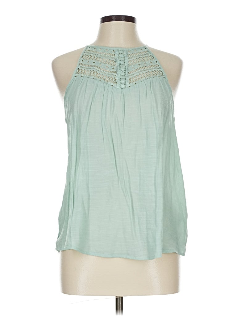 Pre-owned Fab'rik Tank Top Green Halter Neckline Tops