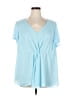 Torrid 100% Polyester Blue Short Sleeve Blouse Size 2X Plus (2) - photo 1