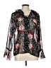 Claudia Richard 100% Polyester Floral Black Long Sleeve Blouse Size L - photo 1