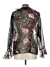 Claudia Richard 100% Polyester Floral Black Long Sleeve Blouse Size L - photo 2